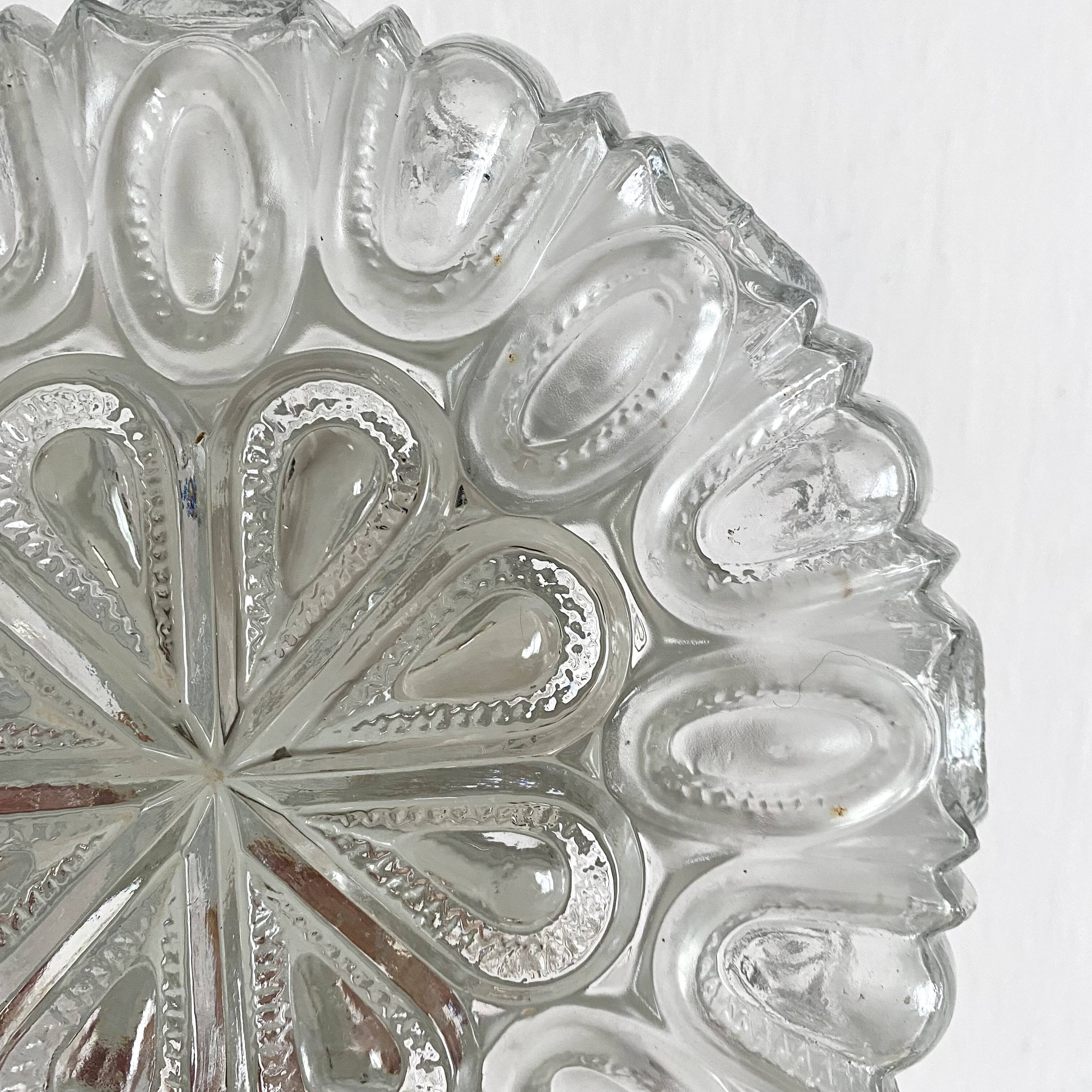Vintage round molded glass ceiling light