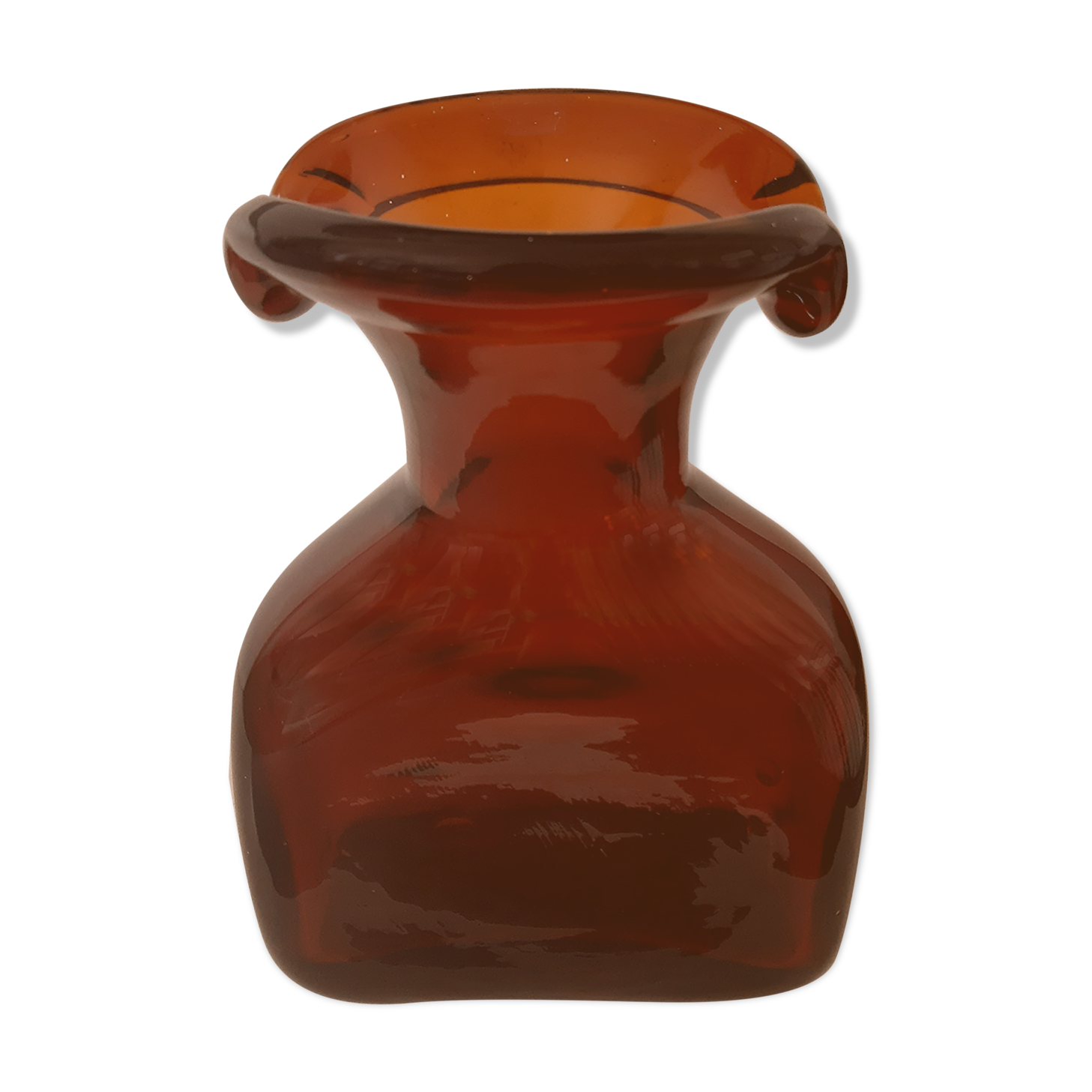 Blown glass amber vase