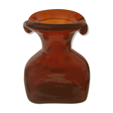 Blown glass amber vase