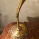 pair of brass bedside lamps 40x32 glass paste lampshade electric 1970s