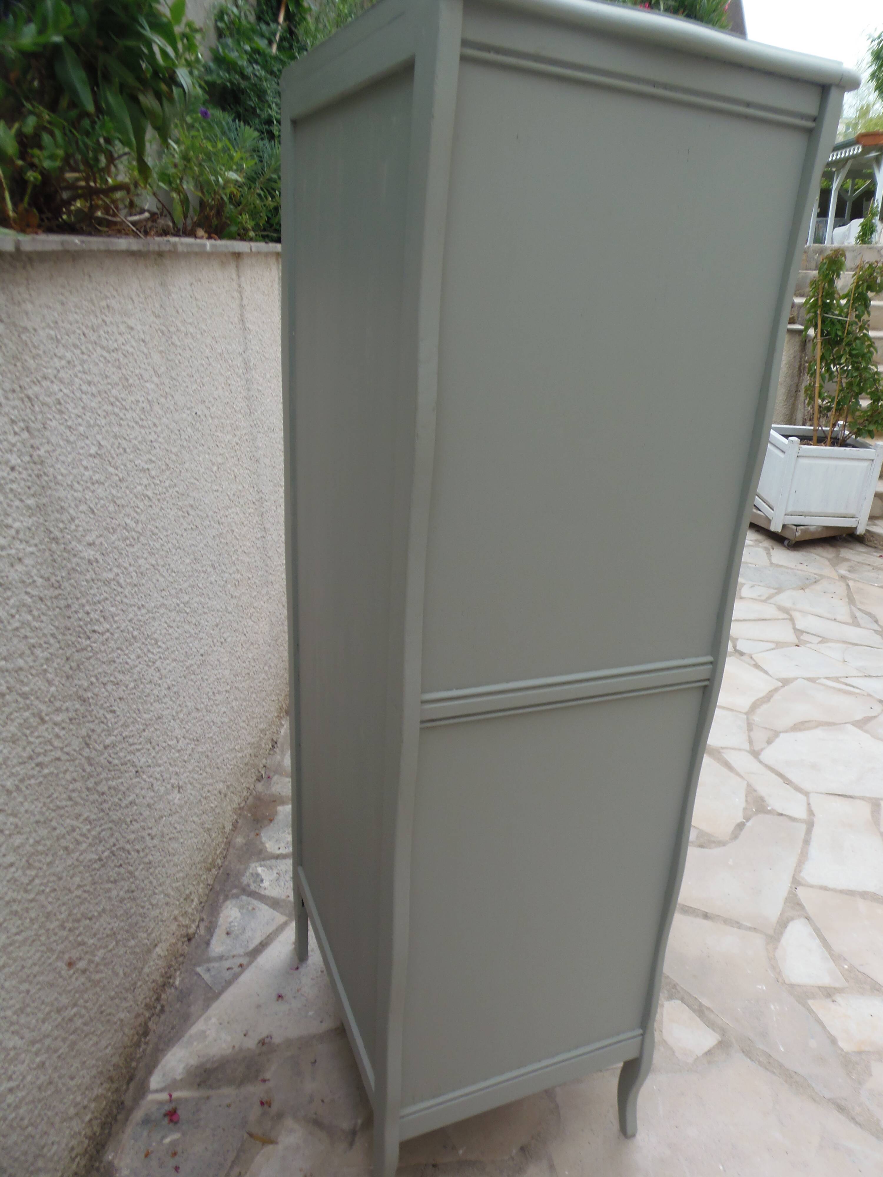 Re-enchanted vintage wardrobe in grey-green.