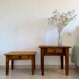 Old wooden bedside table