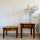 Old wooden bedside table