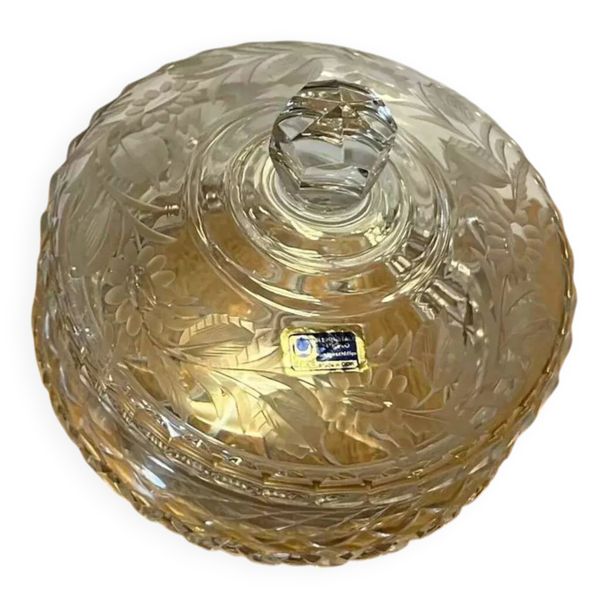 Chiseled crystal candy box