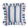 Azure & blush broken stripe cushion cover