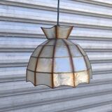 Mother-of-pearl and brass pendant light from the 1950s