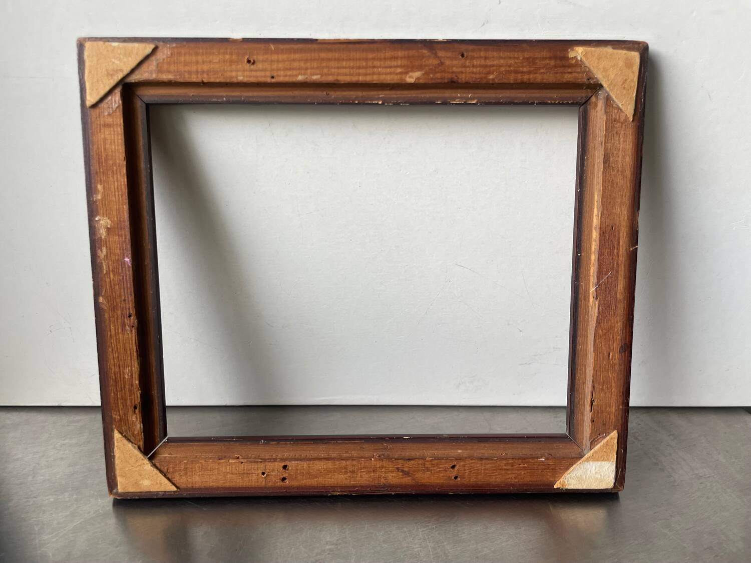 Antique Wooden  Frame intarsia borders 26.5 cm x 22.5  cm