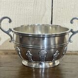 English tea and coffee set in silver metal early twentieth century with sugar bowl and milk pot