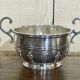 English tea and coffee set in silver metal early twentieth century with sugar bowl and milk pot