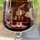 2 large cut and coloured Bohemian crystal glasses
