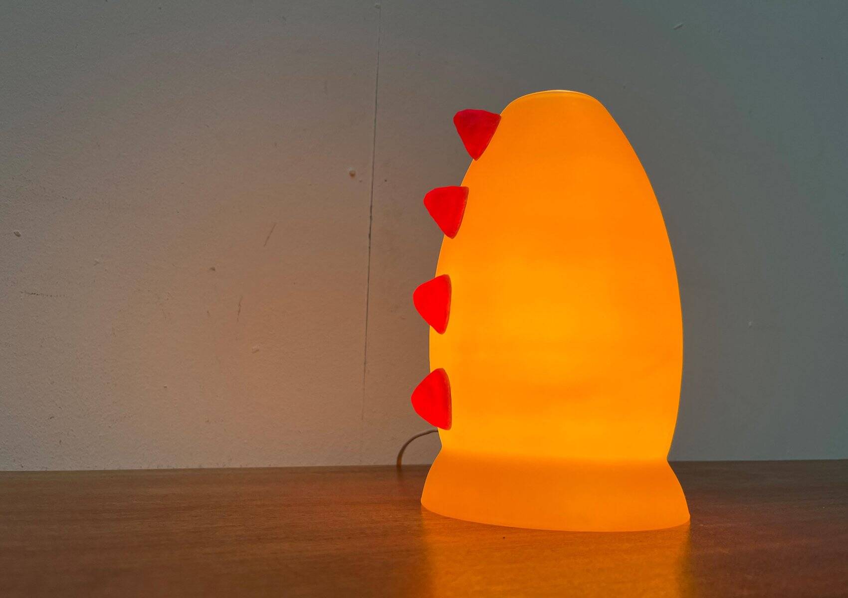 Postmodern glass table lamp from Trait D'Union, 1980s.