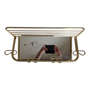 Wall coat rack in vintage gilded metal 60 cm