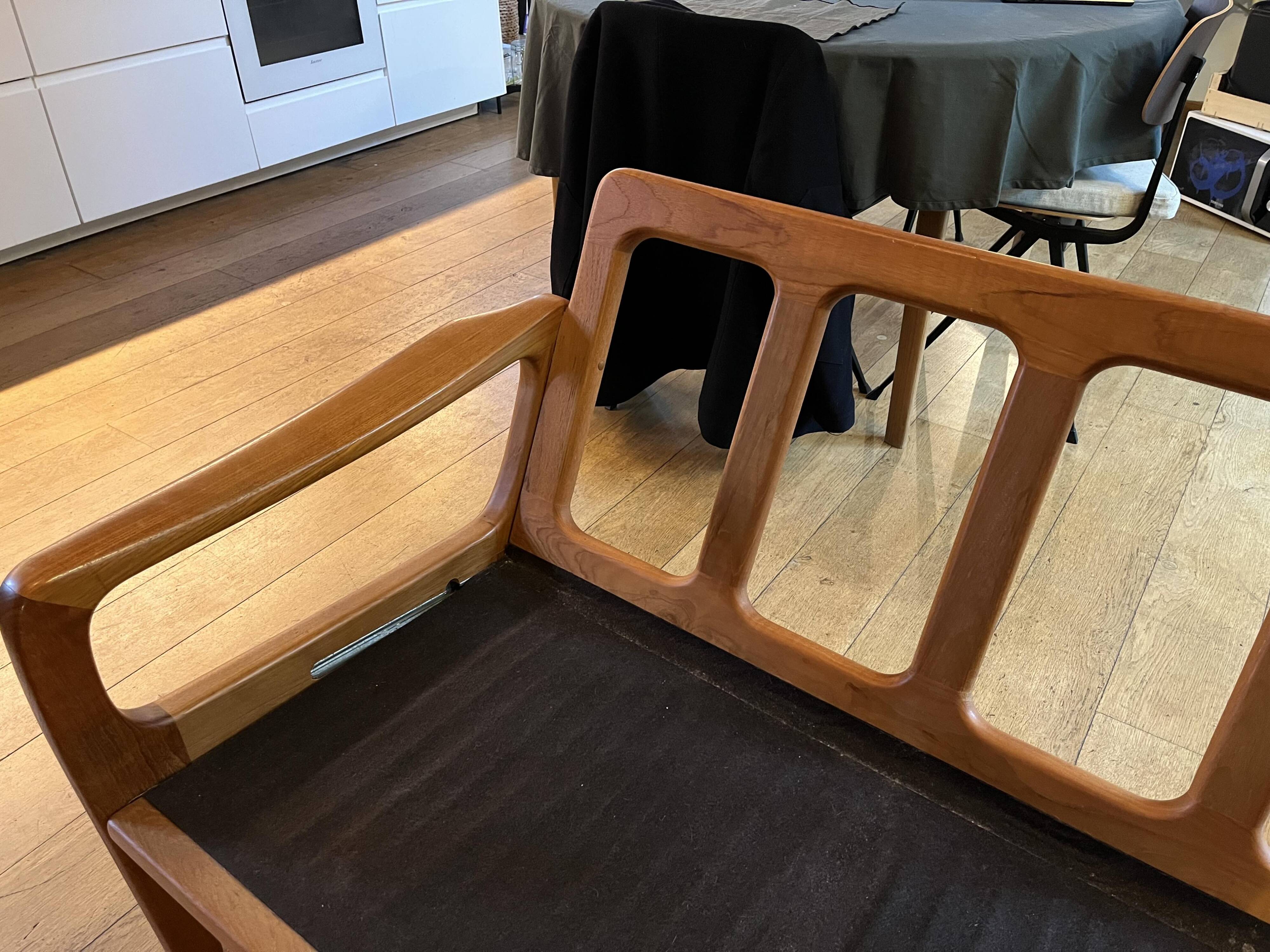 Teak sofa from the 1960s/1970s by J. Kristensen, Danish, Denmark