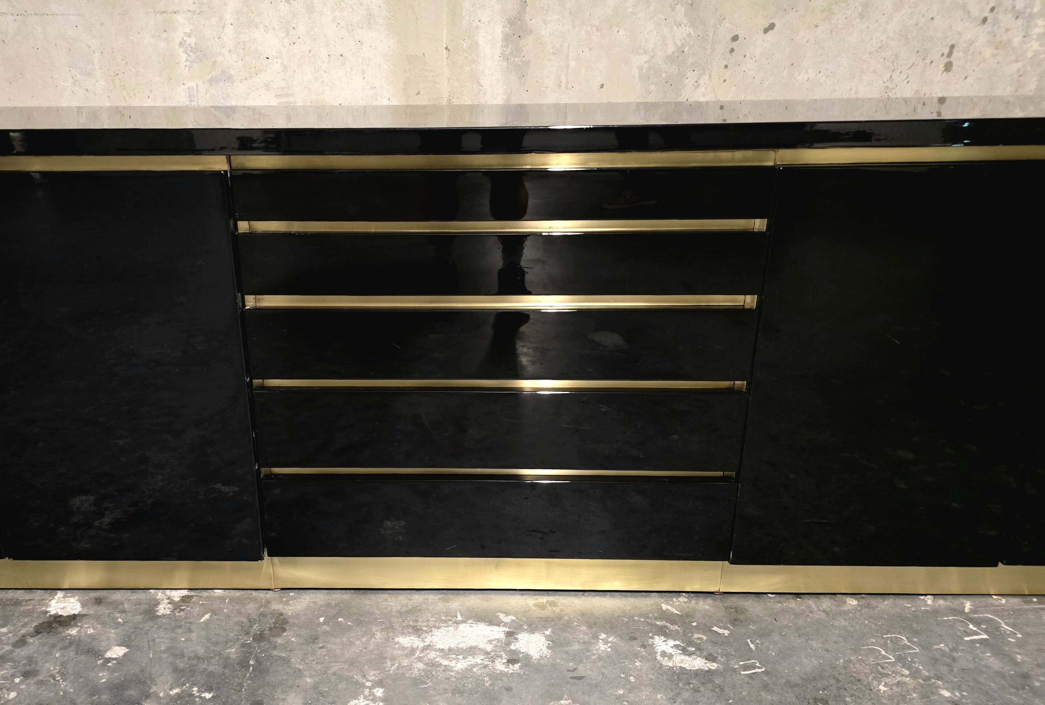 Jean-Claude Mahey for Maison Romeo Paris — Sideboard in black lacquer and milk.