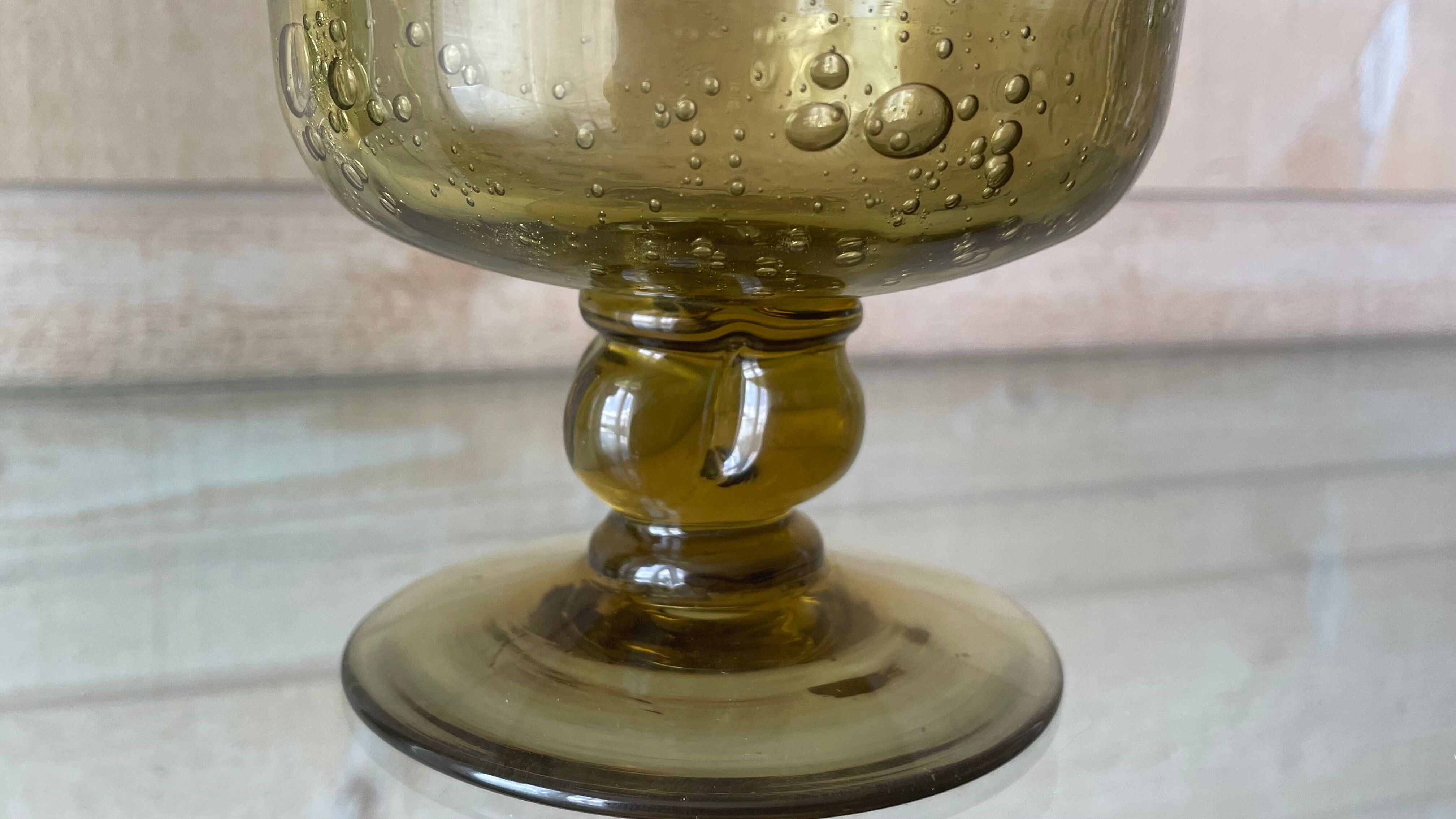 Glass - biot bowl in blown and bubbled glass