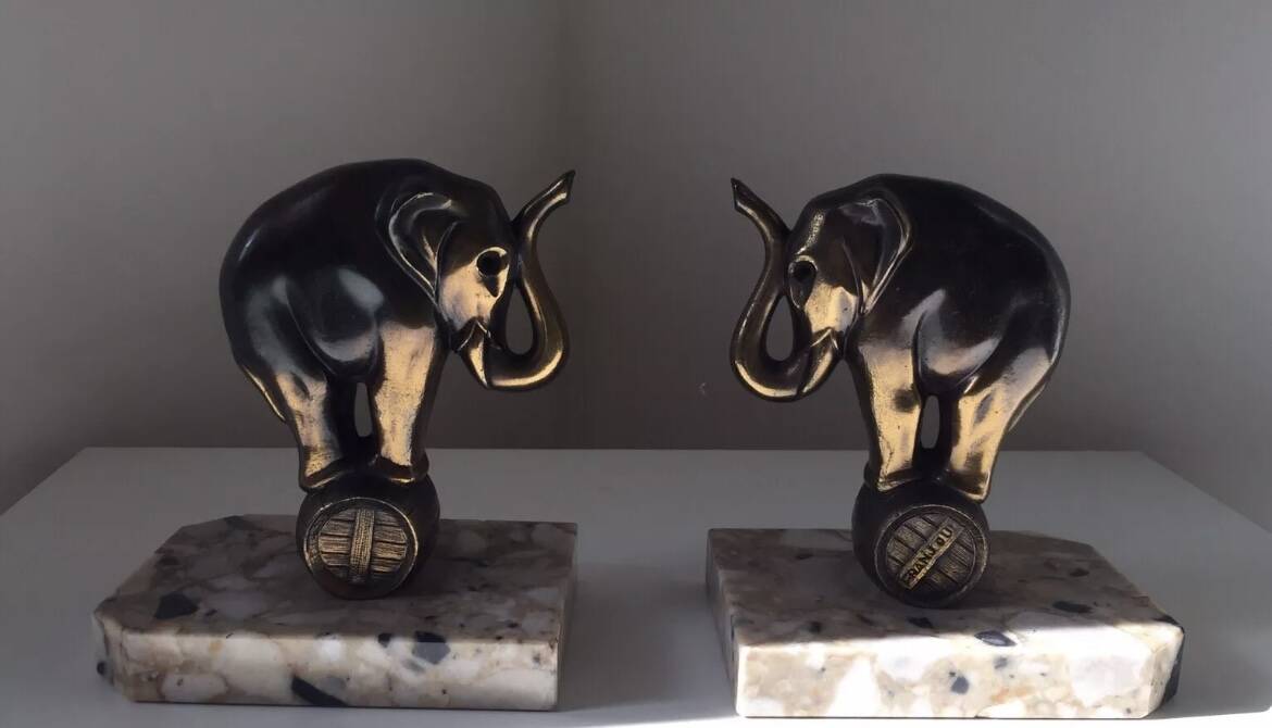 Pair of Franjou Art Deco Elephant Bookends