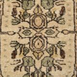 5x9 Cream & Brown Turkish Vintage Rug 162x260Cm SK 24779