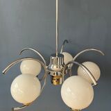 Chrome pendant lamp from the 70s of the mid-century