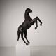 Early 20th Century Antique Leather Horse Sculpture with Glass Eyes