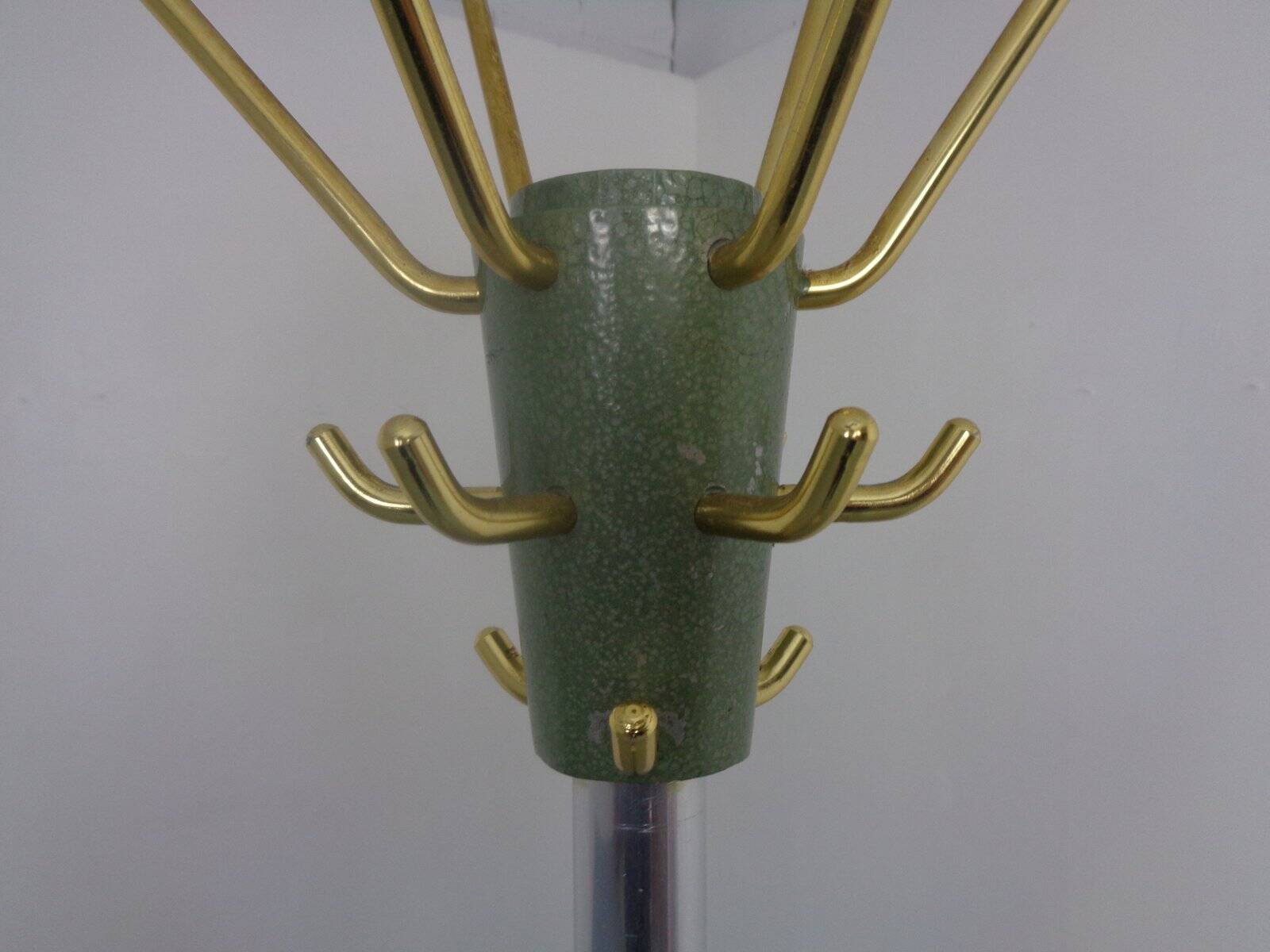 Brass & Steel Coat Rack, Germany, 1960s