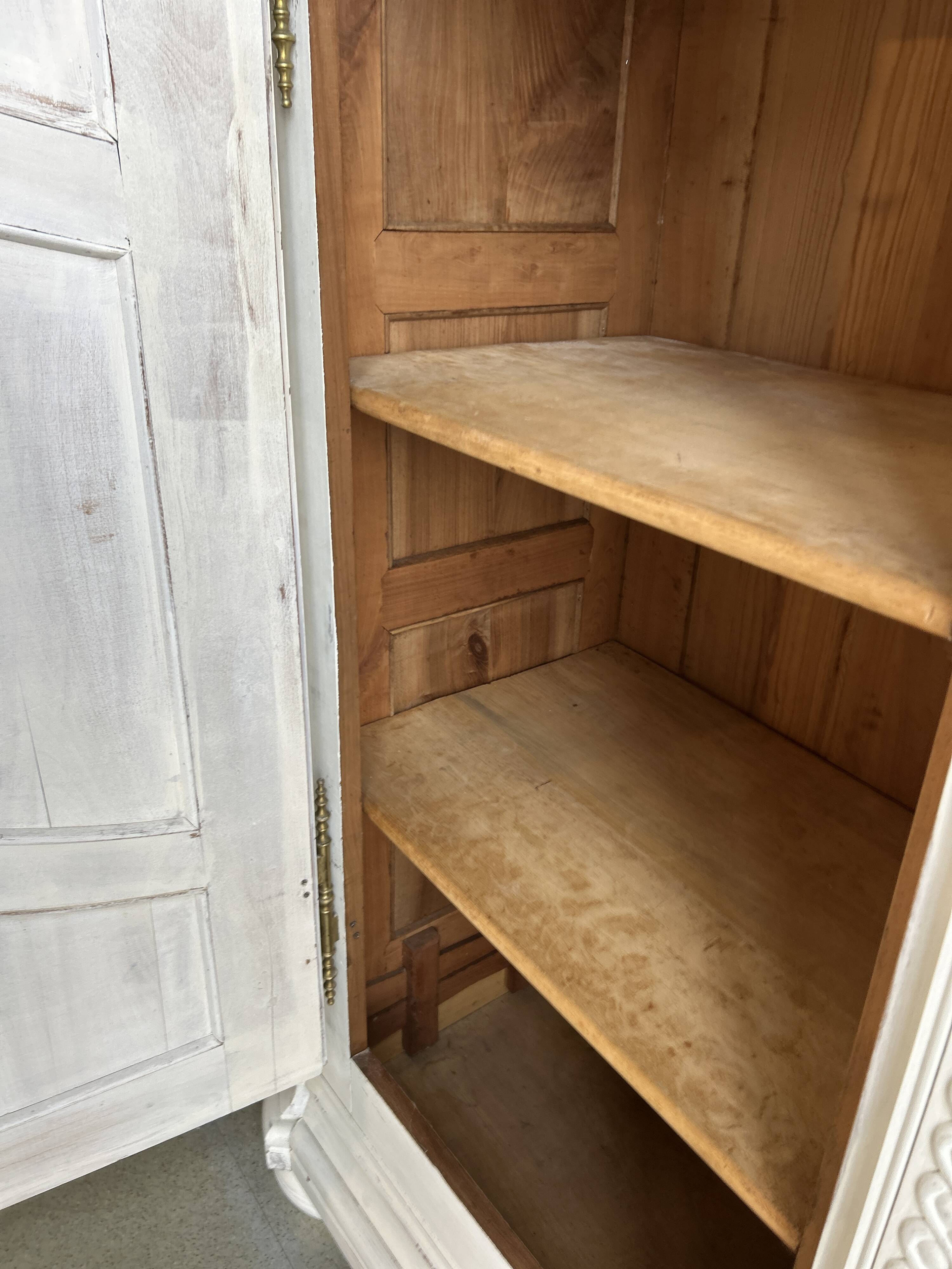 Two-door painted wardrobe, Louis XIV style, Alsatian regional work.