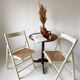 Pair folding chairs caning