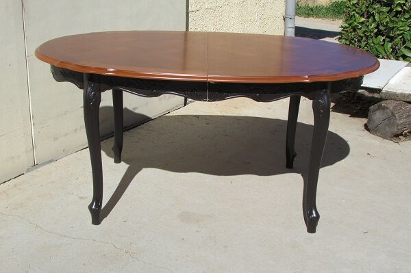 Oval table of style Louis XV cherrywood