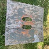 Tabouret de ferme haut en bois ancien