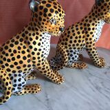 Pair of ceramic leopards