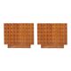 Paire contemporain de buffets italiens en bois massif et travertin