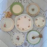 Cake service with mismatched plates