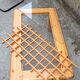 Lattice coffee table in pine and glass, France, 1980