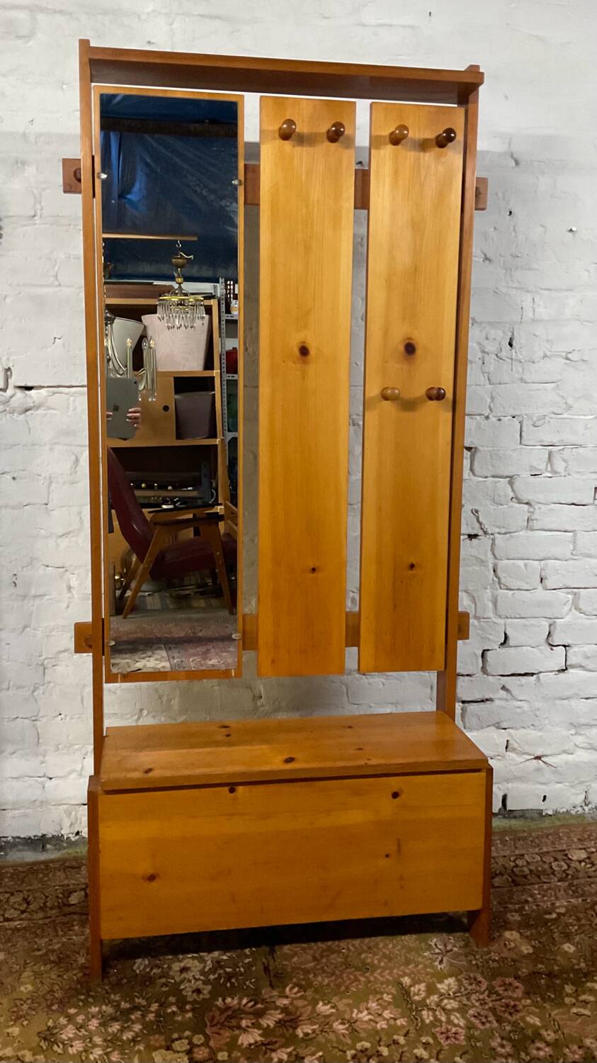 Vintage solid pine wardrobe