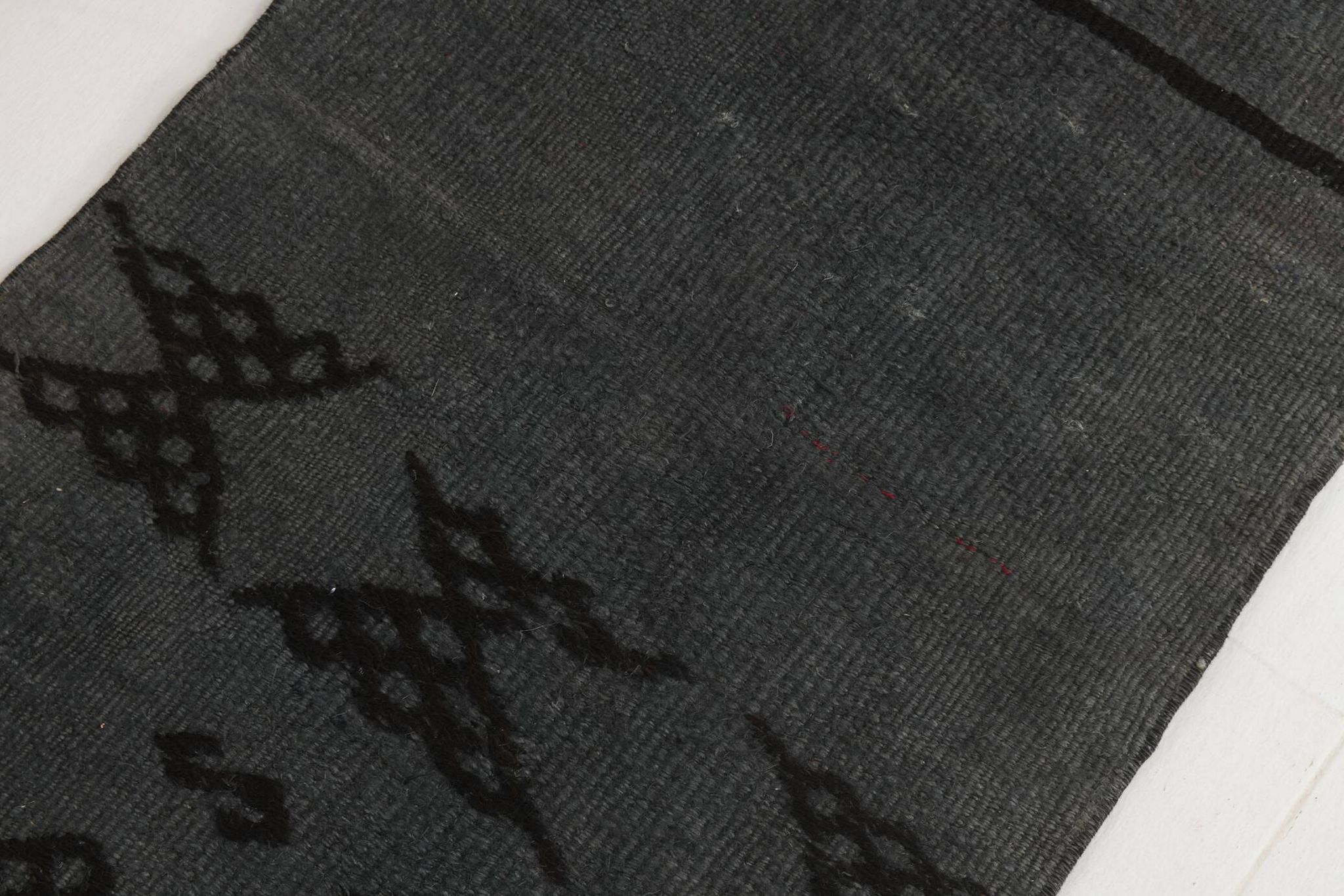 Tapis de couloir vintage gris et noir 2x8, 72x255 cm