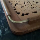 Openwork wooden top with vintage handle dimension: height -5cm - width 39cm-
