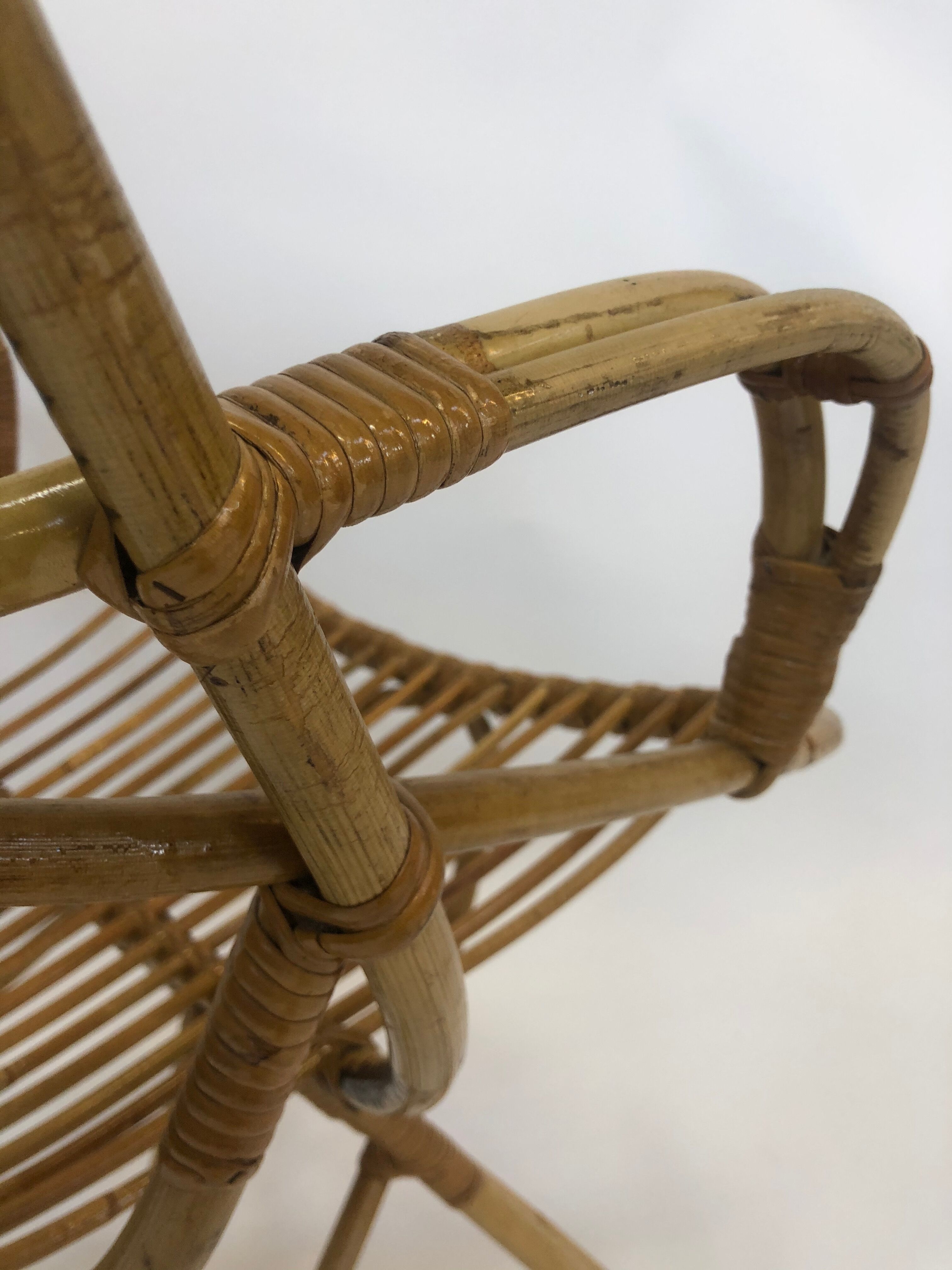 Van Rohe Noordwolde rattan chair, 1960s