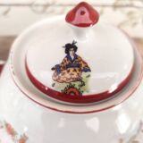 7-piece tête-à-tête tea set in Japanese porcelain, life scenes decor