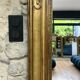 Fireplace mirror with pediment and pearl 178.5/151cm gold leaf, mercury