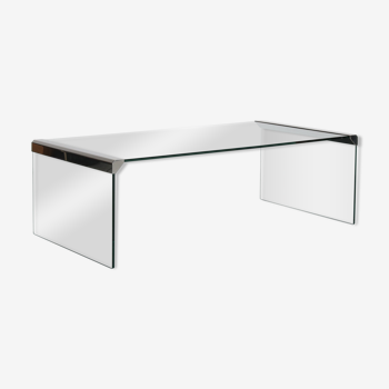 Table basse en verre des années 1970 conçue par Pierangelo Gallotti fabriquée par Gallotti et Radice