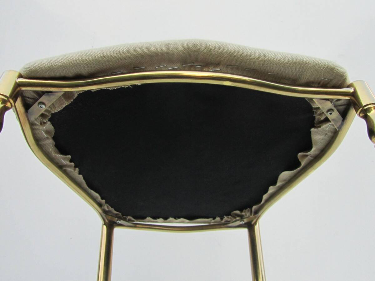 Italian Side Chair in Golden Brass by Giuseppe Gaetano Descalzi for Chiavar