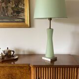 Mid-century modern green Murano glass Table lamp, Barovier & Toso style  Italy, 1940s