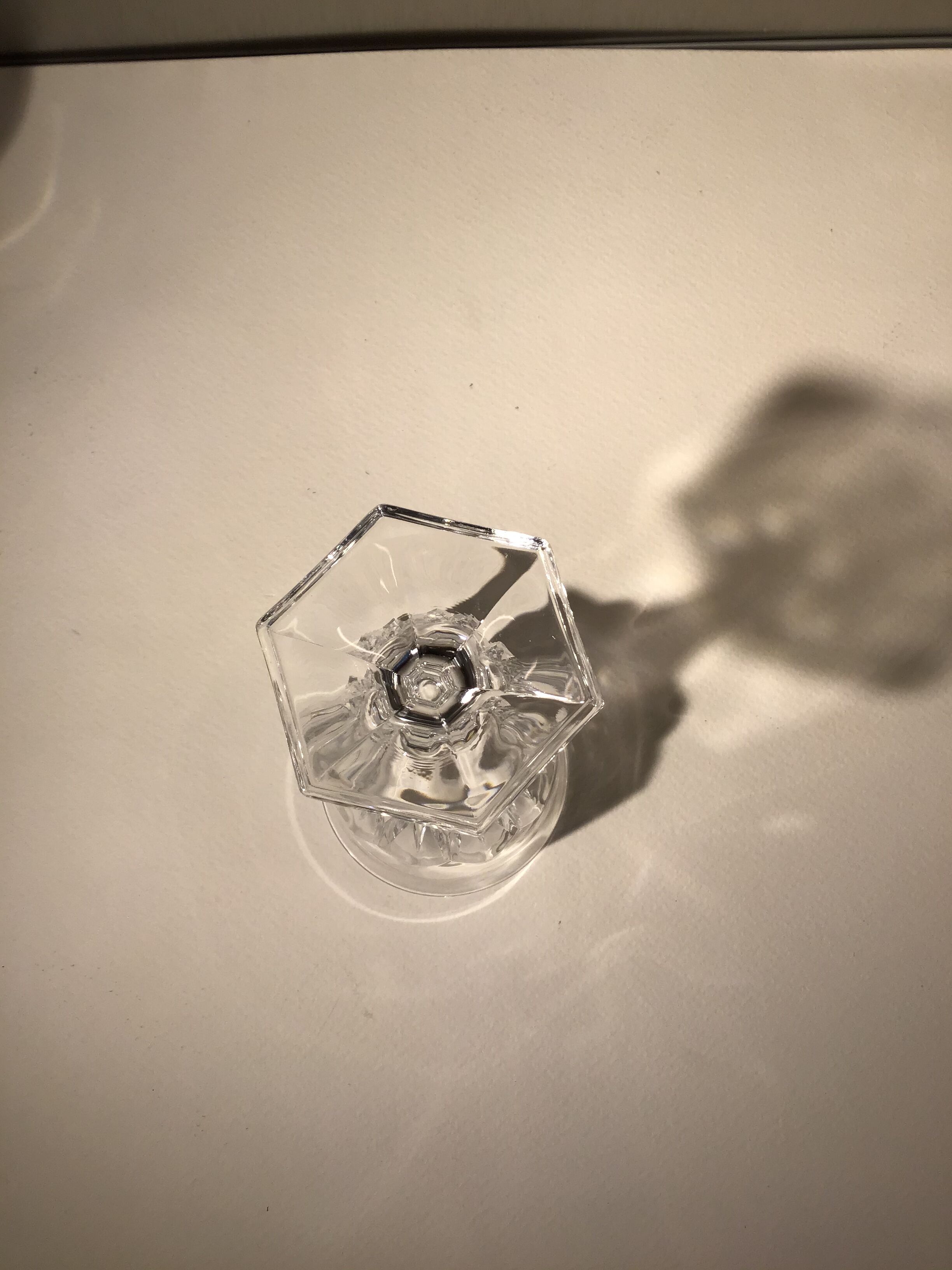 Lot of 6 crystal digestive glasses cut to octagonal feet early 20th century