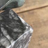 Greek head in patinated plaster with marble base