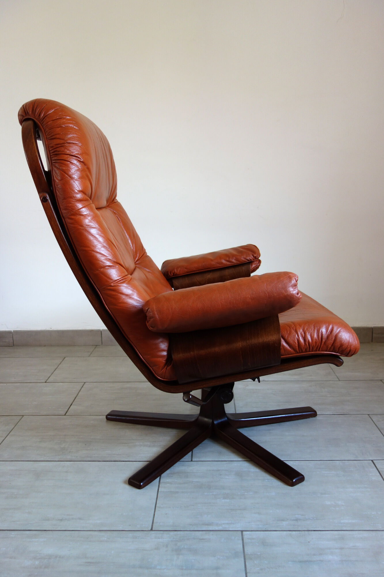Leather armchair G Mobel, Sweden 60s