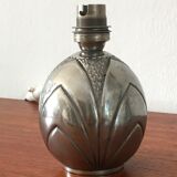 Art Deco pewter lamp by René Delavan