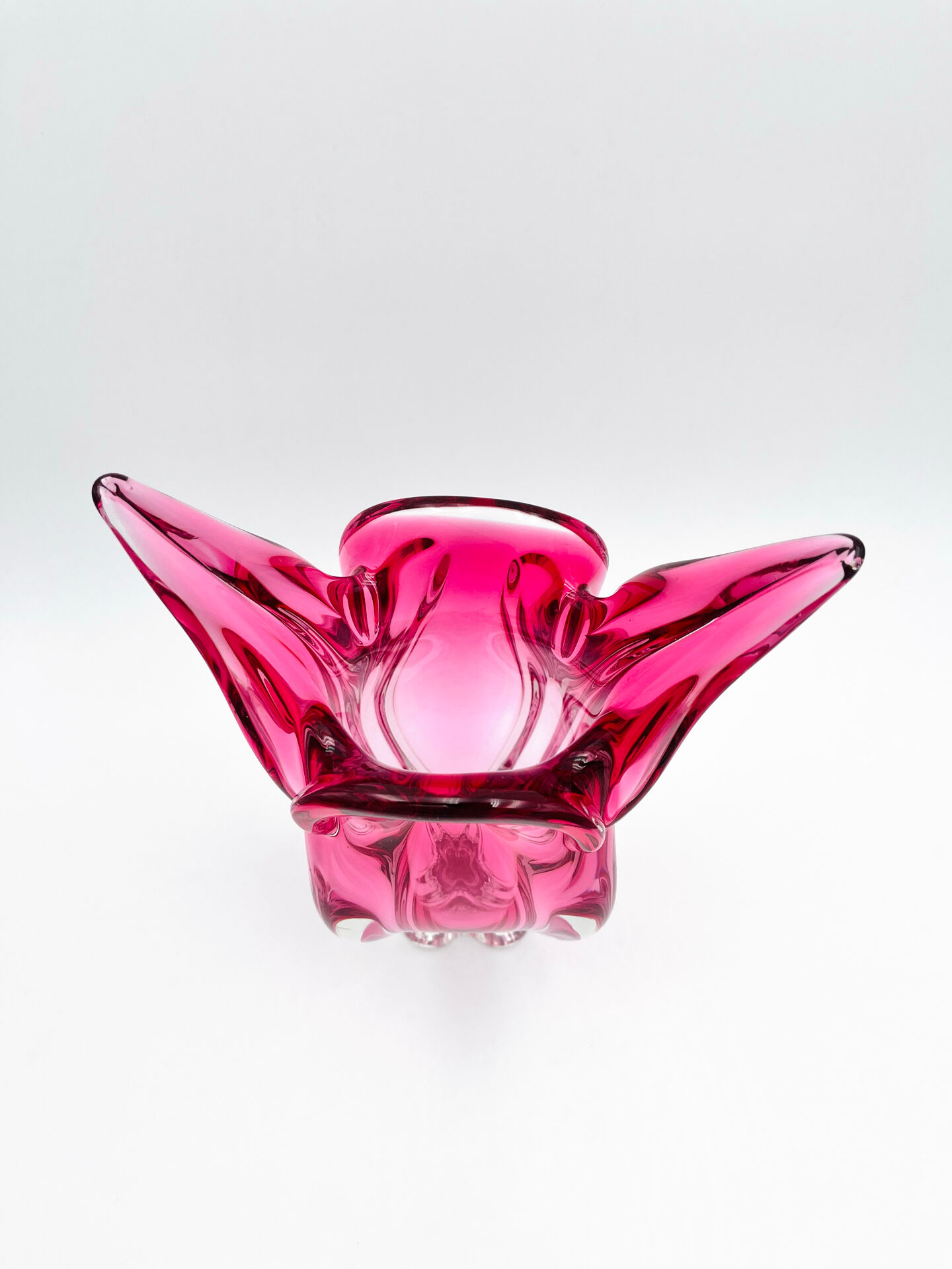 XXL Vase Josef Hospodka Chřibská Bohemian Crystal Rose 60s