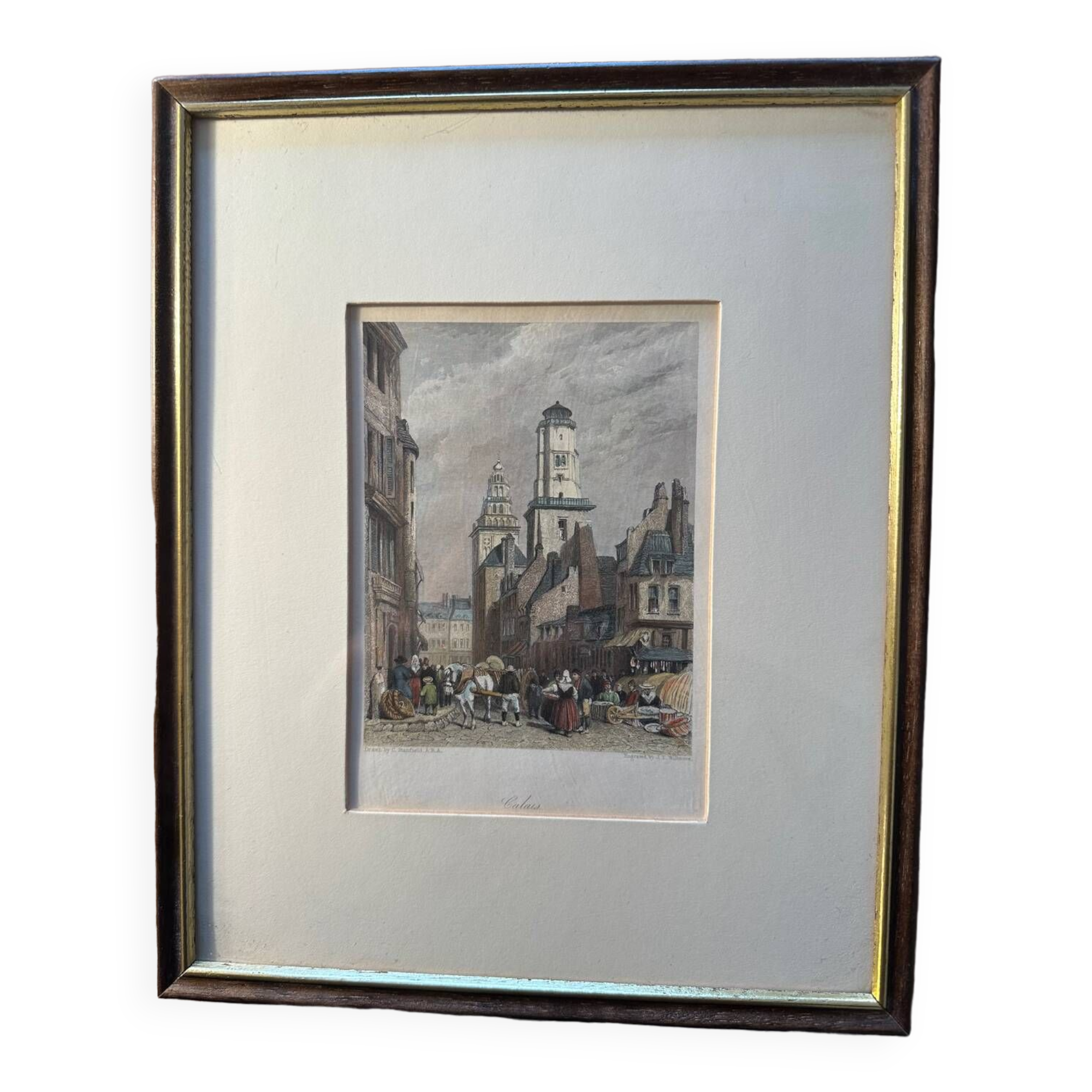 Calais 1834 - Original Engraving by JT Willmore - drawing by C. Stanfield