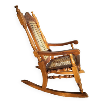 Rocking-chair enfant avec cannage