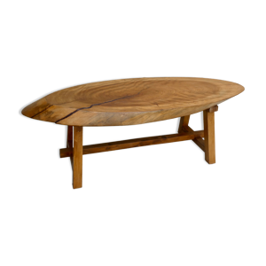 Table basse en bois massif, tronc
