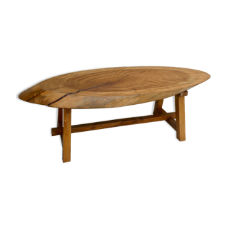 Table basse en bois massif, tronc d'arbre